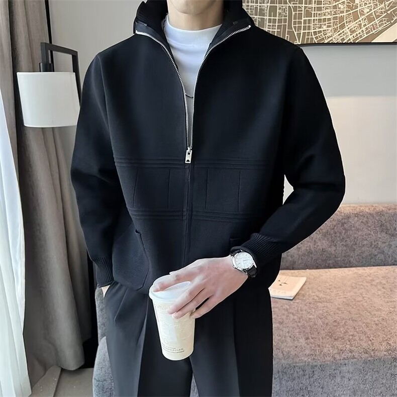 2024秋冬季针织开衫男宽松百搭保暖外穿情侣纯色毛衣外套M835,男装针织衫/毛衣,星座1116A-2（原606A-1）