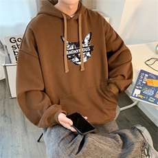 抖音品质秋季320G华棉男士连帽大码印花卫衣WYH514-P45控68，男装卫衣，电商B370