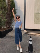 牛仔半裙，女装半身裙，肆尔