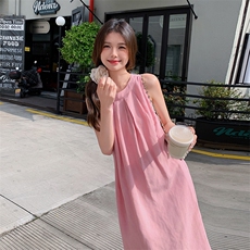 2025新品现货水洗棉麻连衣裙2C087-8813-P125K179，女装连衣裙，2C087
