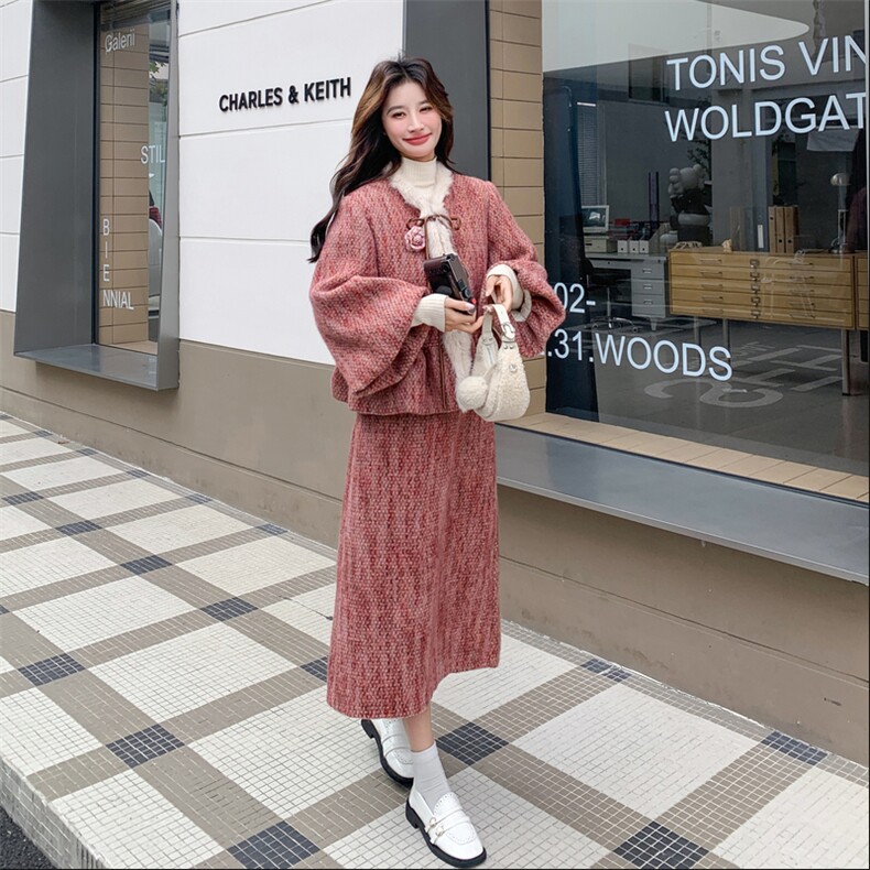 现货灯笼袖加棉套装2C117-1819P225K338,女装套装/套裙,2C117