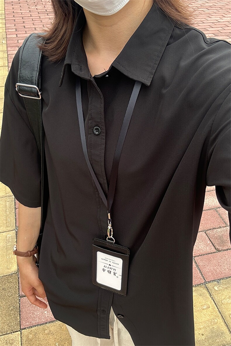 薄款冰丝短袖衬衫男简约纯色垂感休闲痞帅衬衣CS288-P20,男装T恤,星座301C-5