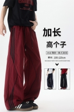 冰丝薄款条纹运动裤男夏加长高个子冲锋裤190cm115休闲裤KZ047P55，男装休闲裤，电商B312