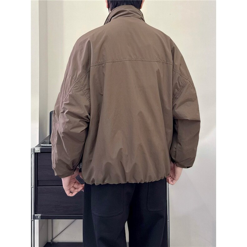 男装冬季加厚棉服美式休闲结构剪裁蝙蝠袖立领夹克宽松外套男,男装夹克,星座506A