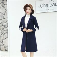 毛呢外套2020年冬季韩版气质优雅纯色潮流时尚中长款长袖，女装毛呢外套，众宇琦