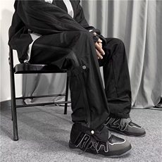 美式vibe机能裤子ins高街潮拉链工装裤男小众微喇冲锋裤BK453-P45，男装工装外套，星座1008-2