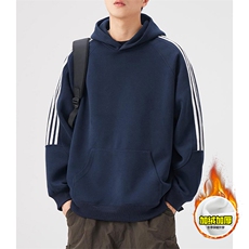 480G重磅加绒硬挺boxy男女秋冬美式高街结构三条杠织带卫衣厚外套，女装短外套，电商A486-1