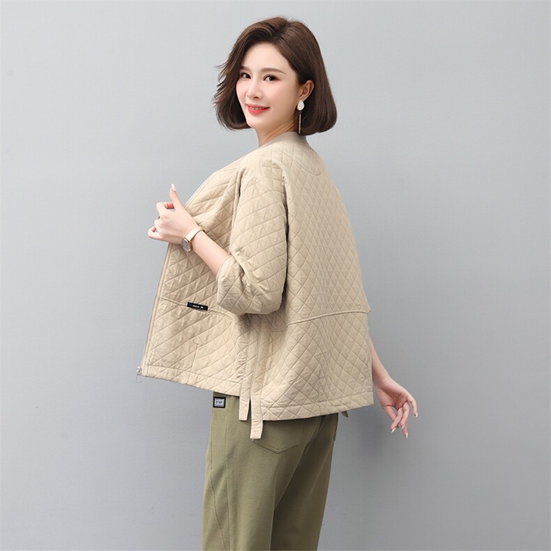 2024春年秋季新款潮韩版夹棉女长袖宽松显瘦休闲外套,女装短外套,独衣靓