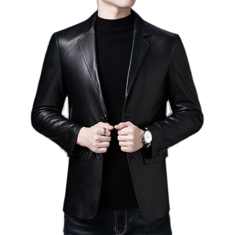 YT20801新款皮夹克外套海宁皮衣男修身韩版帅气西装机车P560，男装皮衣，电商B360