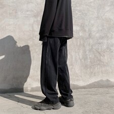 高街牛仔裤男直筒宽松ins潮牌嘻哈炸街阔腿拖地老爹裤秋NK509-P40，男装牛仔裤，星座1008-1