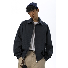 早秋新款短款双拉链格子夹克JK910-P75控128，男装夹克，电商A072