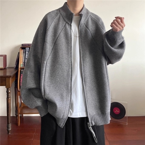 1506A/G50210/P61纯色重磅拉链休闲宽松毛衣图片