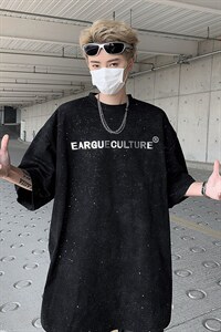 满天星亮片设计感金属字母短袖T恤男夏季网红半袖-H86047特P28图片