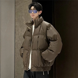 网图现货 吐司方格pu皮蓬松保暖棉服防水棉衣M2509-P95图片