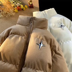 2025冬季新款灯芯绒棉衣星星贴标面包服A316-1-Y111P115控148图片