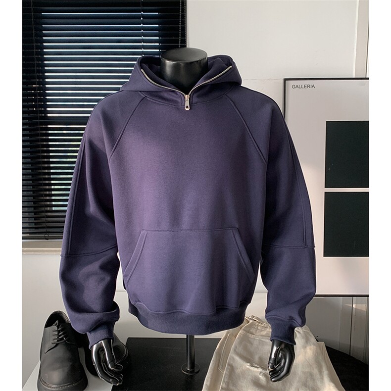 重磅boxy短款全棉450克拉链连帽卫衣套头外套男RH5314-P53,女装短外套,星座610B-1