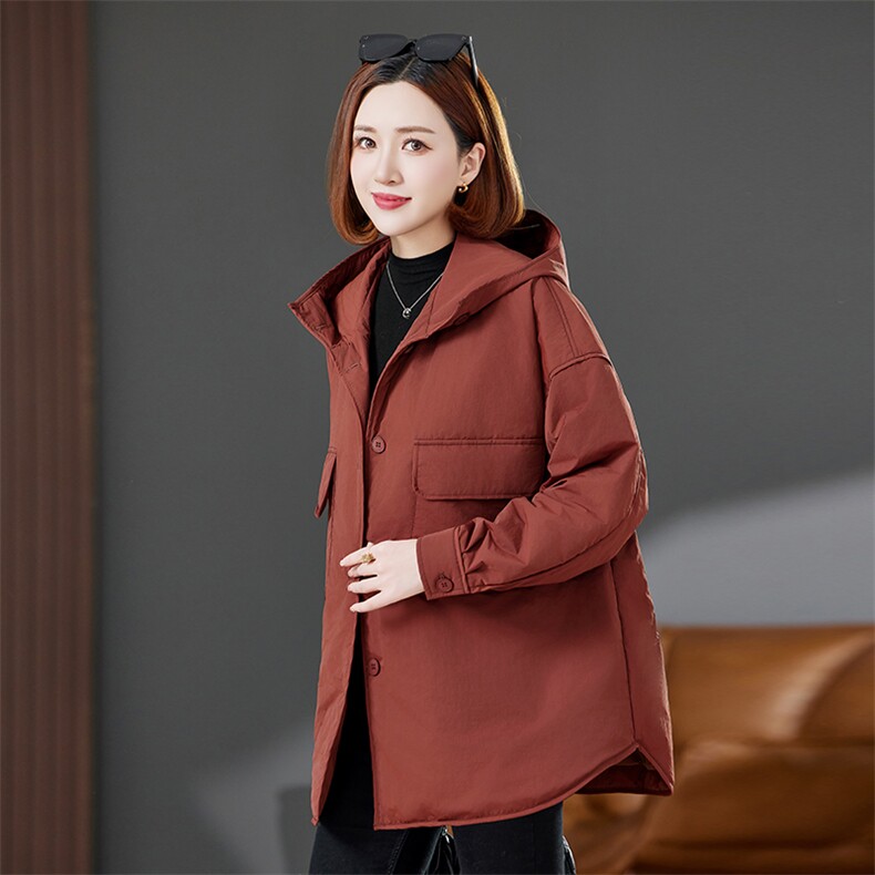 夹棉外套女深秋冬2024年新款大码胖mm中长款轻薄棉衣棉服妈妈洋气,女装棉衣/棉服,丽影随形