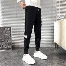 2025秋冬季新款华夫格拼接休闲裤男韩版潮流网红小脚裤L703-P60图片