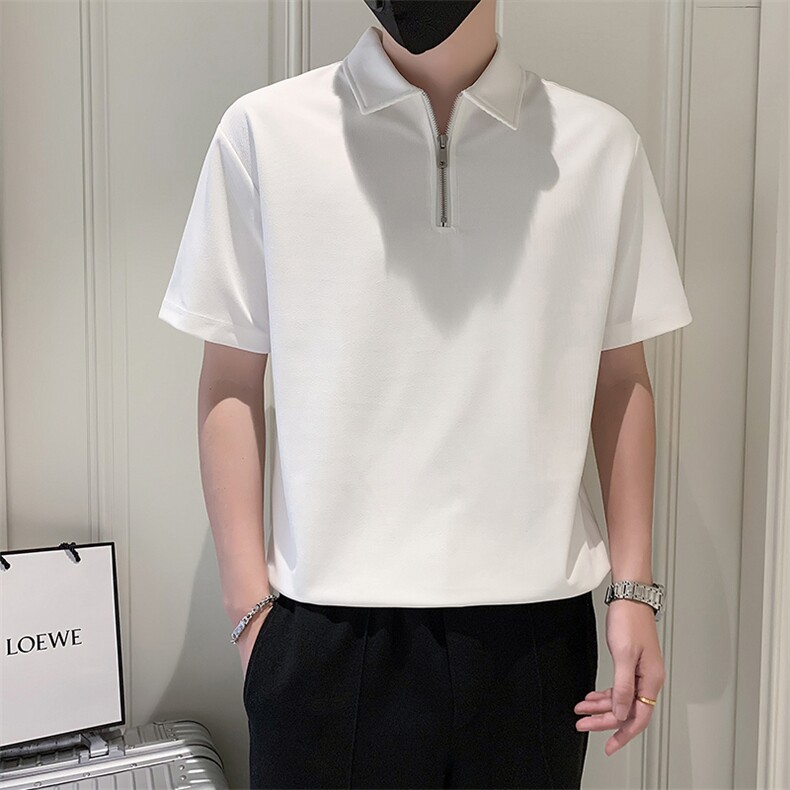 23翻领拉链男士polo衫T恤A210-8012-p48 95%涤纶 5% 氨纶图片