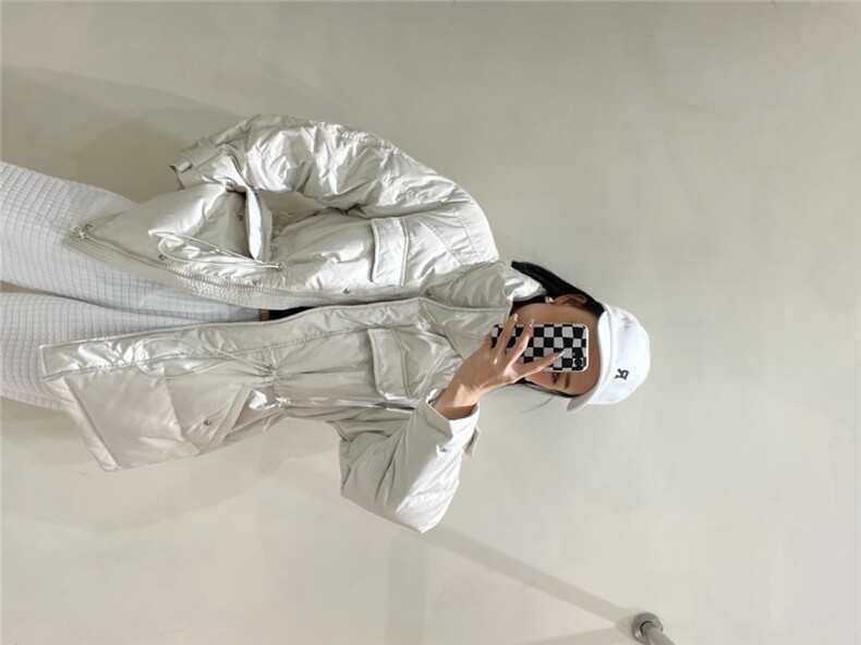 短款抽绳羽绒服，女装羽绒服，M&G