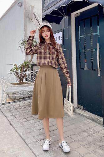 学院风洋气格子衬衣，女装，麦筱萌