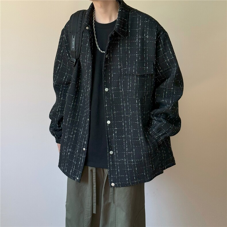 现货秋新款夹克外套宽松休闲中性风上衣小香风A351-AJ2561-P105,男装夹克,电商A351