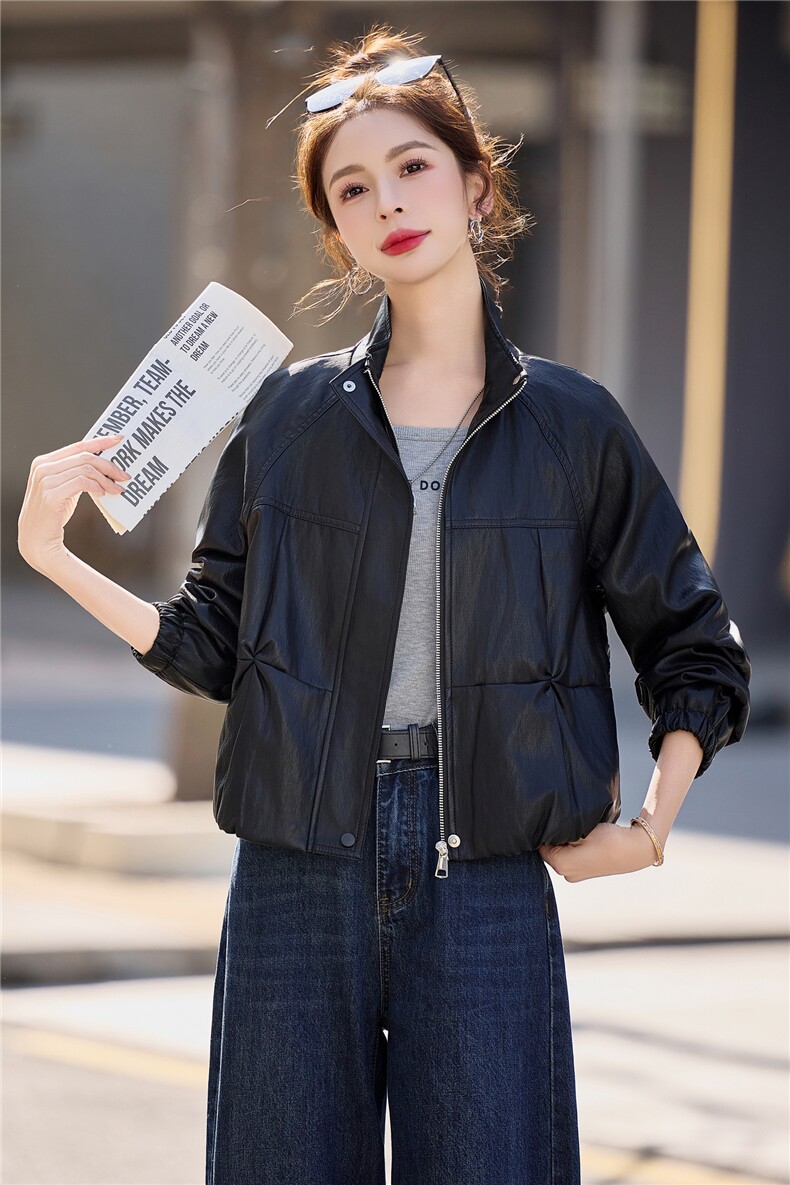 【春季女装新款】大量现货短款皮衣外套P115-K180,女装皮衣,简古