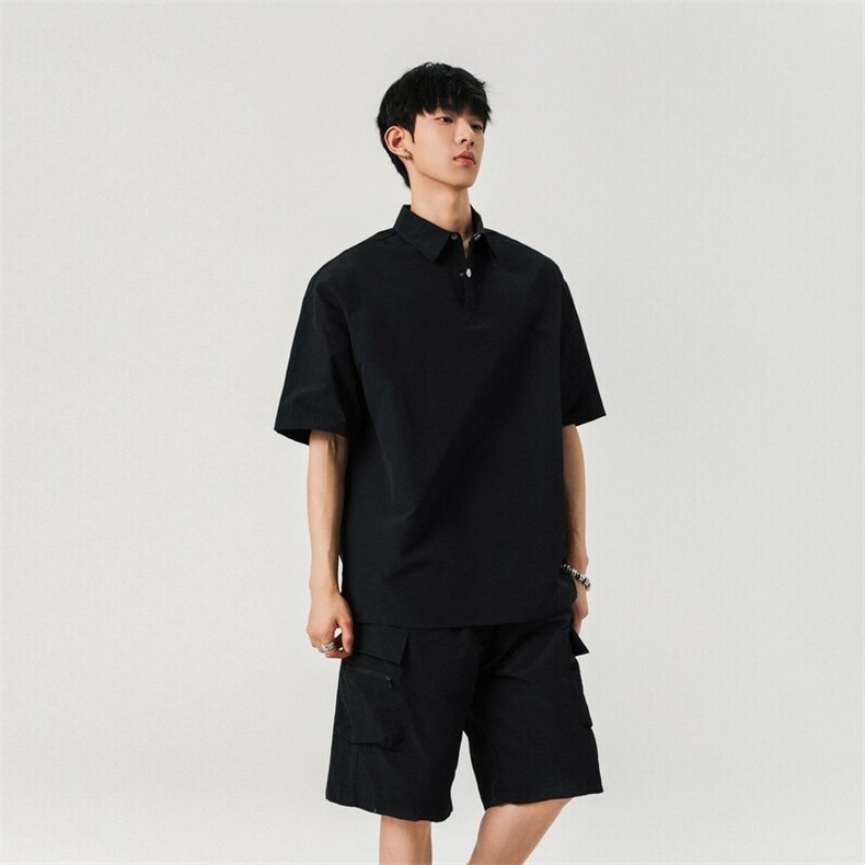夏季半拉链polo衫短袖t恤男套装宽松休闲两件套A406TZ5067特P65,男装T恤,星座309（原A406）