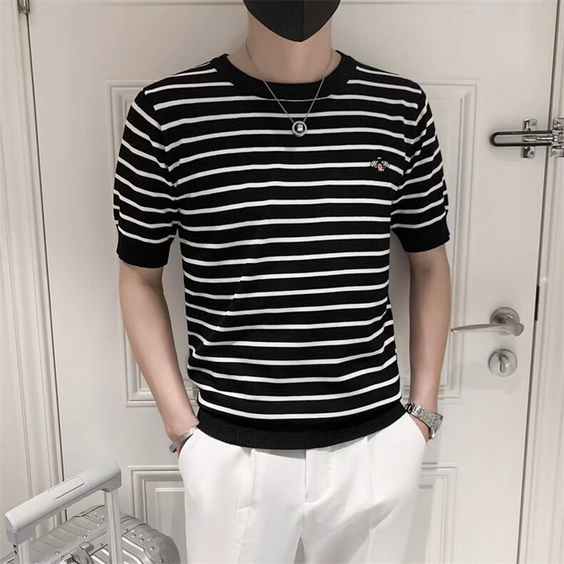 男春季潮韩版宽松百搭情侣冰丝短袖针织衫S247P37,男装针织衫/毛衣,星座1116-2