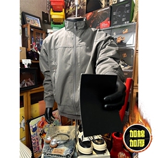 现货秋冬季美拉德立领飞行立领夹克boxy廓形棉衣高街加厚加棉外套，男装夹克，电商A486