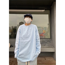 5276-P40好质量做工#原版压线螺纹领包边长袖T恤，女装T恤，星座617A-2