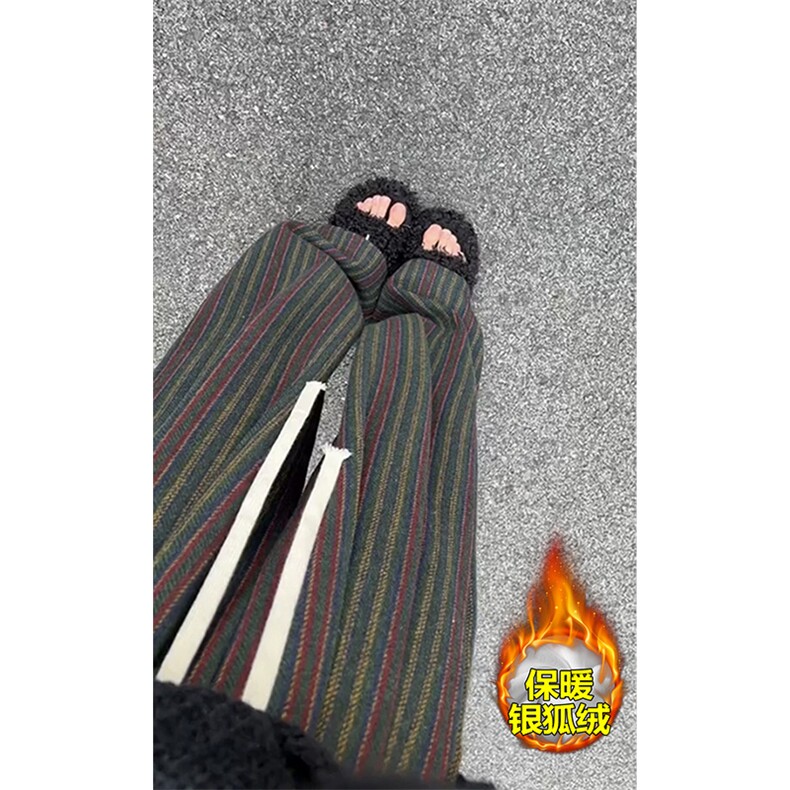 网图慎用复合银狐绒条纹呢料男宽松休闲裤K5680J加绒-特P48控88,男装卫衣,电商A001-1