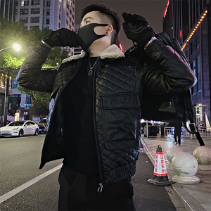 GU55/特P138控178冬季社会小伙可拆卸毛领皮棉男士棉衣外套棉服1图片