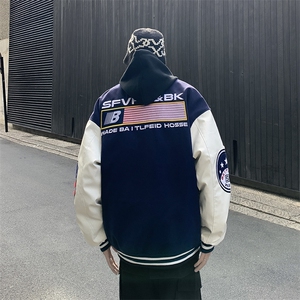 潮牌美式复古学院风棒球服棉服外套男秋冬情侣棉衣M033-P85图片