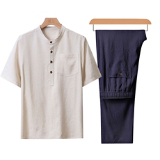 麻本衣+藏青裤