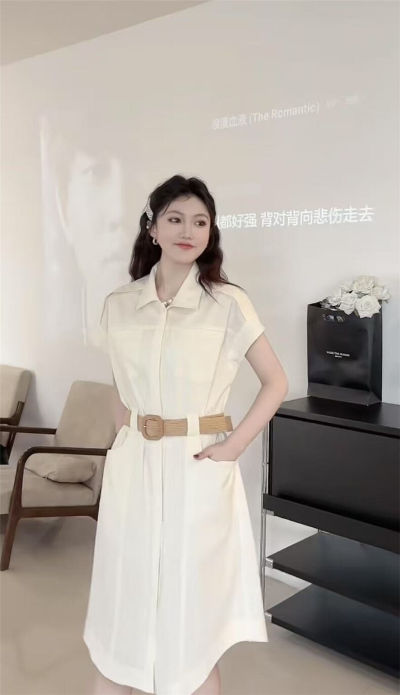 2025时尚百搭连衣裙中长款短袖,女装连衣裙,翩雅女装供货