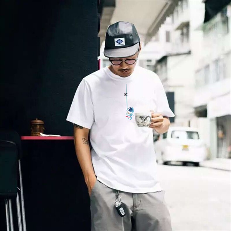 2026夏季新款纯棉男士潮流小机器人印花短袖T恤潮1210-2-9905-P15,男装T恤,星座1816-2（原1210–2）