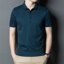 2023夏季新款潮流宽松翻领棉质半袖体恤衫中青年男装上衣服打底衫，男装T恤，电商B212（原钱塘6029）
