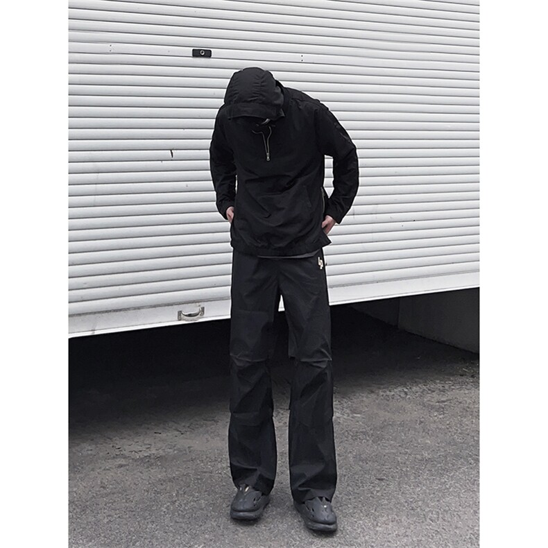 B221美式ins街头hiphop刺绣宽松褶皱休闲裤子LK23123-P60控78,男装休闲裤,电商B221