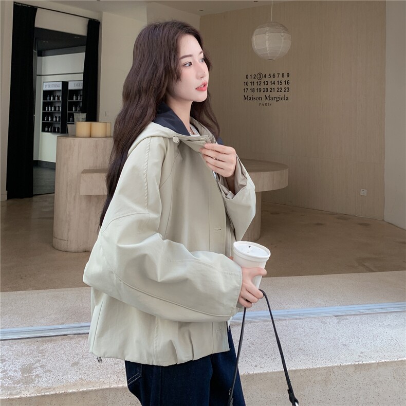 新品小个子短款风衣外套女2601---P155--K208,女装短外套,2C253
