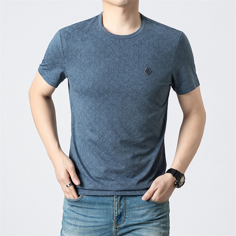 2024夏季新款男短袖T恤潮牌提花上衣体恤社会小伙潮PL24100-P60,男装T恤,星座1105-3