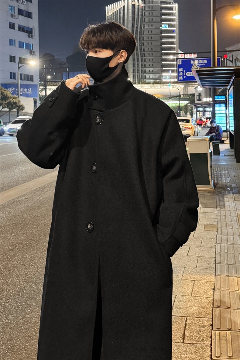 英伦风中长款毛呢大衣男韩系秋冬过膝风衣外套星座812-F630-P128,男装风衣,星座812