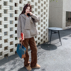 新款70羊毛短款大衣2C123-Z1008-P230-K345，女装毛呢外套，2C123