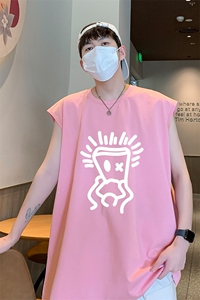已注册直播抖音得物品质纯棉250克重磅男无袖背心T恤T569P28控39图片