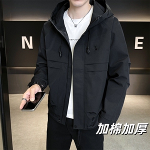 加棉加厚连帽长袖美式简约夹克秋季休闲外套NM828-P100图片