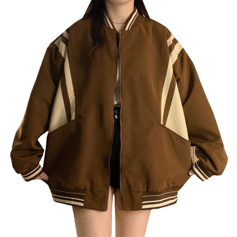 外套女2025春秋高级感棒球服美式复古oversize小众上衣C701-85,女装短外套,星座911-2(原星座613-2）