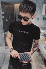 夏季刺绣短袖t恤男潮流快手社会小伙半袖体恤小衫C301B-DT22，男装T恤，电商C301B