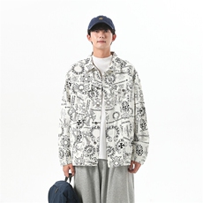 潮牌设计感夹克春季美式街头男士工装宽松痞帅牛仔外套JK1087-P85，男装工装外套，星座1103-3