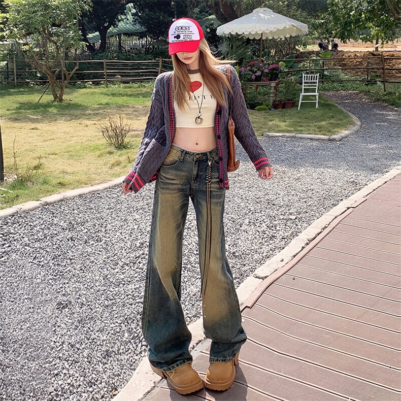 CleanFit水洗重工泥染男式牛仔裤小众潮牌宽松直筒裤子YD2129-P55图片
