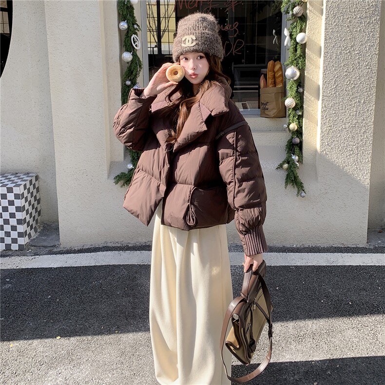 衣秀之家2319款短款大翻领加厚时尚羽绒服冬季保暖外套女，女装羽绒服，衣秀之家